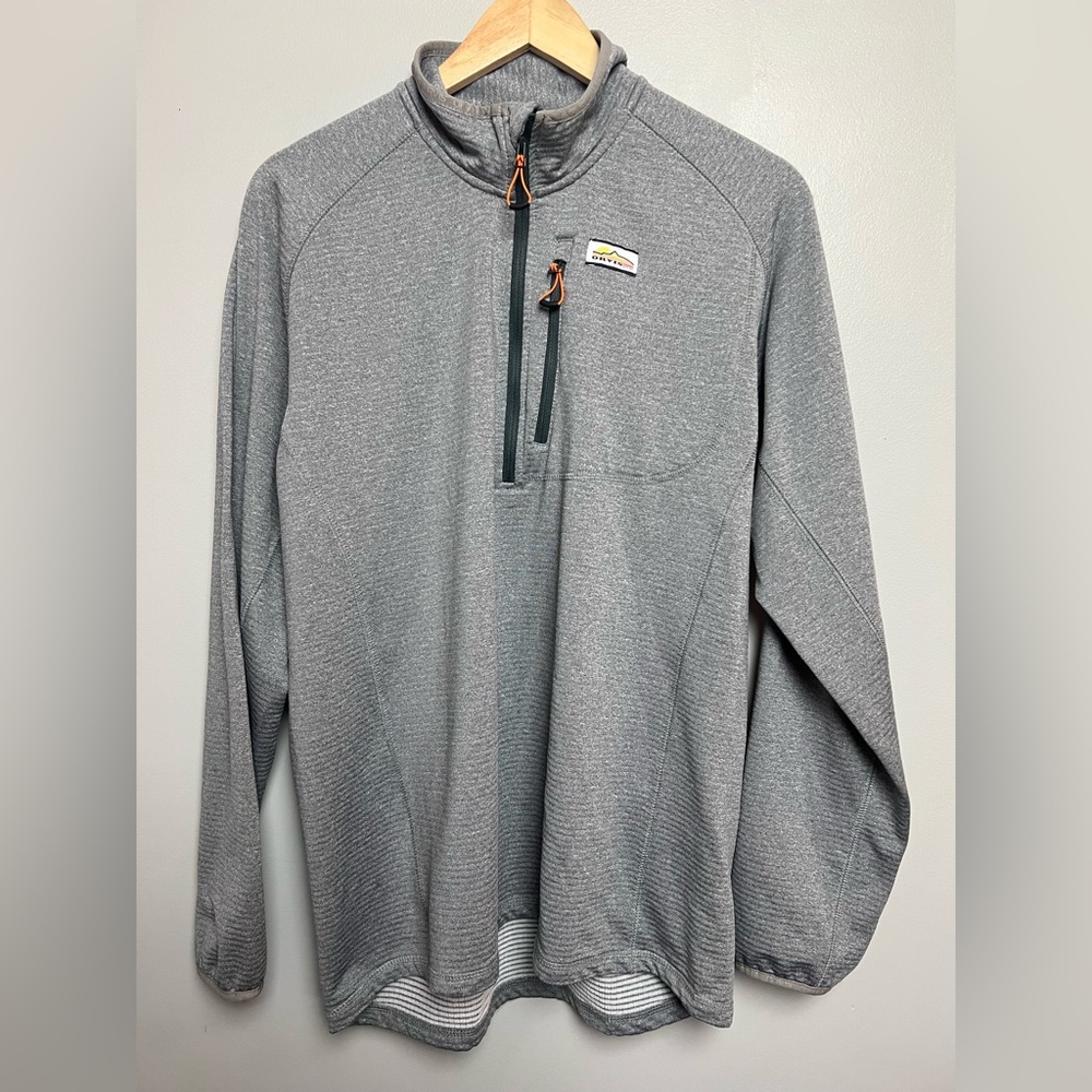Orvis Horseshoe Hills Quarter-Zip  Pullover Men’s Size Medium Zip Pocket Gray